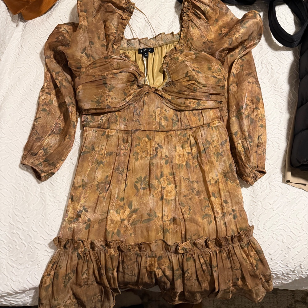 Gold floral dress